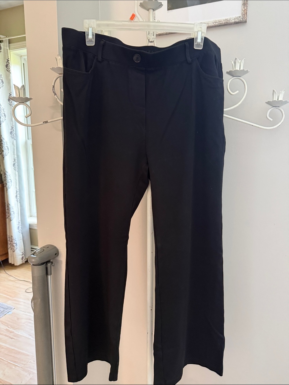 Women's Black Straight-Leg Dress Pants